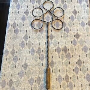 Elegant Vintage Brown Metal Rug Beater Wall Decor